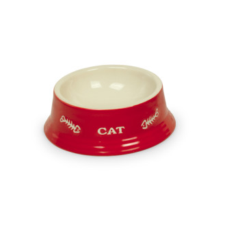 Nobby Cat Керамическая миска для котят и кошек Рыбная кость (Red)