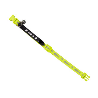 Nobby Cat Collar & Address Tag My Boss Нейлоновый ошейник для котов с колькольчиком и адресником Мой Босс (Lime)