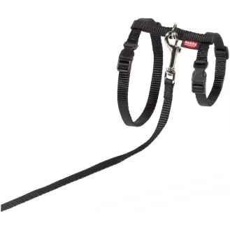 Nobby Big Cat Harness Set Анатомическая шлея-восьмерка с поводком для больших котов (Black)