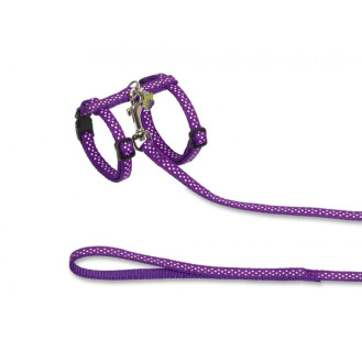 Nobby Cat Harness Dots Анатомическая шлея с поводком для кошек Круги (Violet)