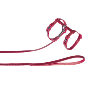 Nobby Cat Harness Glamour Анатомическая шлея с поводком для кошек Блеск (Red)