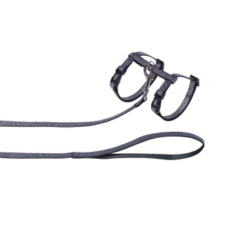 Nobby Cat Harness Glamour Анатомическая шлея с поводком для кошек Блеск (Black)