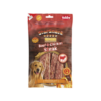 Nobby StarSnack BBQ Beef & Chicken Steak Натуральні ласощі для собак Стейк з Яловичини та Курки