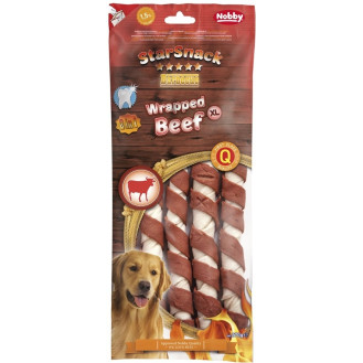 Nobby StarSnack Dental BBQ Wrapped Beef Лакомства для чистки зубов собак Жевательная Палочка из Говядины (270 г)