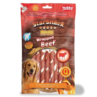 Nobby StarSnack Dental BBQ Wrapped Beef Лакомства для чистки зубов собак Жевательная Палочка из Говядины (70 г)
