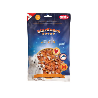 Nobby StarSnack Mini Top Mix Натуральні ласощі для цуценят та маленьких собак Шматочки з Куркою та Лососем