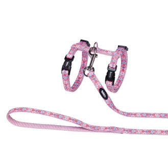 Nobby Cat Harness Flower Pink Анатомическая шлея с поводком для кошек Сирень