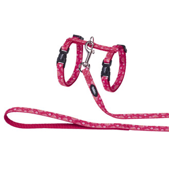 Nobby Cat Harness Flower Red Анатомическая шлея с поводком для кошек Цветы