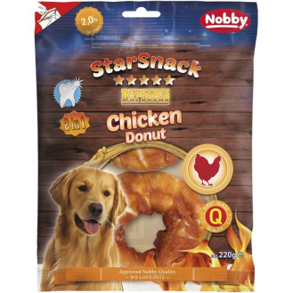 Nobby StarSnack Dental BBQ Chicken Donut Ласощі для чищення зубів собак Жувальний Пончик з Курки та Яловичини