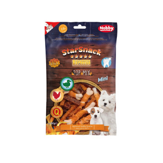 Nobby StarSnack Mini Dental BBQ Top Mix Ласощі для зубів цуценят і маленьких собак Кістка з Куркою та Качкою