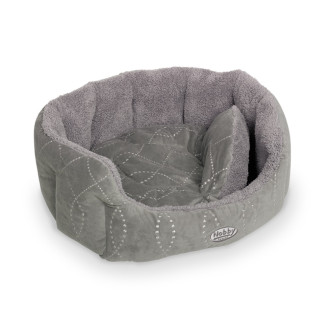 Nobby Ceno Oval Антискользящая овальная лежанка с бортиками и съемным чехлом для собак и котов (Grey XS)