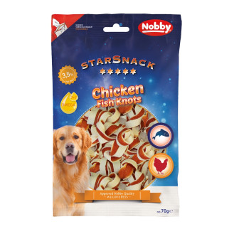 Nobby StarSnack Chicken Fish Knots Натуральные лакомства для собак Куриные и Рыбные Узелки с Омега-3,6