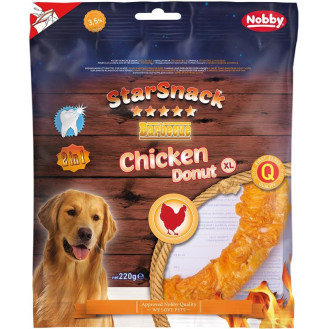 Nobby StarSnack Dental BBQ Chicken Donut Ласощі для чищення зубів собак Жувальний Пончик з Курки