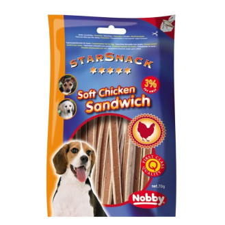 Nobby StarSnack Soft Chicken Sandwich Натуральні ласощі без цукру для собак Курячі сендвічі