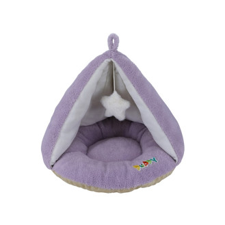 Nobby Puppy House Плюшевая мягкая антискользящая лежанка-палатка с игрушкой для щенков (Lavender S)