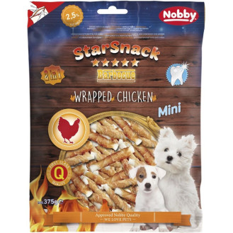 Nobby StarSnack Mini Dental BBQ Wrapped Chicken Ласощі для догляду за зубами цуценят і маленьких собак Куряча Паличка