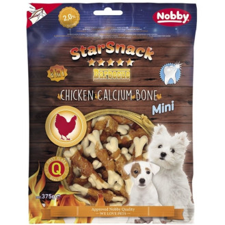 Nobby StarSnack Mini Dental BBQ Chicken Calcium Bone Ласощі для зубів цуценят і маленьких собак Кальцинована Куряча Кістка