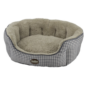 Nobby Xaver Oval Меховой лежак-софа с бортиками для собак и котов (Grey XS)