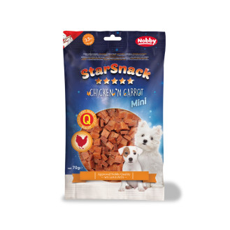 Nobby StarSnack Mini Soft Chiken Натуральні ласощі для цуценят та маленьких собак Шматочки Курки з морквою