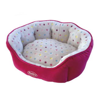 Nobby Spot Oval Антискользящая овальная лежанка с бортиками из мягкого плюша для собак и котов (Red XS)