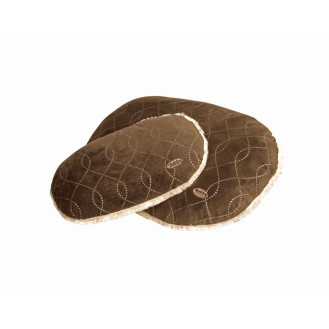 Nobby Ceno Pillow Двухстороння плюшевая овальная лежанка-подушка со съемным чехлом для собак и котов (Brown M)