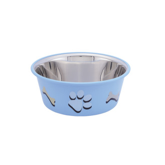 Nobby Cutie Антискользящая миска из нержавеющей стали для собак Лапки (LBlue 900 мл)