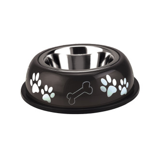 Nobby Nice Diner Антискользящая миска из нержавеющей стали для собак Лапки (Black 250 мл)