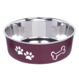 Nobby Fusion Антискользящая миска из нержавеющей стали для собак Косточка (Red 1,8 л)