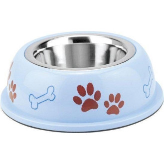 Nobby Nice Diner Антискользящая миска из нержавеющей стали для собак Лапки (LBlue 500 мл)