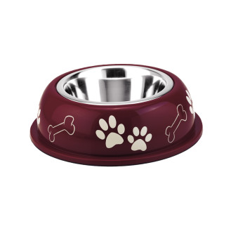 Nobby Nice Diner Антискользящая миска из нержавеющей стали для собак Лапки (Red 500 мл)