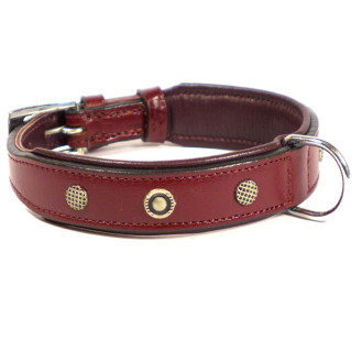 Nobby Leather Catori Collar Кожаный ошейник с украшениями для маленьких собак (Burgundy XS-S)