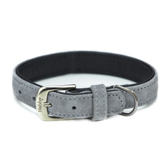 Nobby Velours Collar Замшевый изысканный классический ошейник для маленьких и средних собак (Grey L-XL)