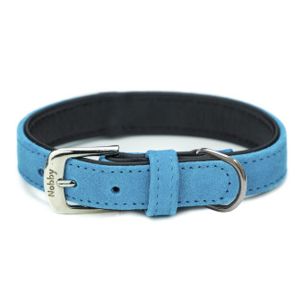 Nobby Velours Collar Замшевый изысканный классический ошейник для маленьких и средних собак (Turquoise XS)