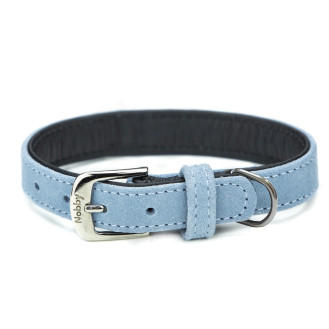 Nobby Velours Collar Замшевый изысканный классический ошейник для маленьких и средних собак (LBlue M)