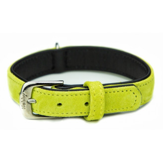 Nobby Velours Collar Замшевый изысканный классический ошейник для маленьких и средних собак (Lime M-L)