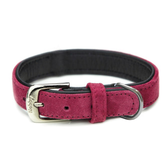 Nobby Velours Collar Замшевый изысканный классический ошейник для маленьких и средних собак (Raspberry L-XL)