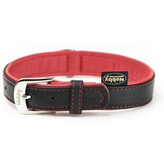 Nobby Pacific Collar Кожаный мягкий ошейник с цветной подкладкой для собак (Red L-XL)