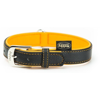 Nobby Pacific Collar Кожаный мягкий ошейник с цветной подкладкой для собак (Orange S)