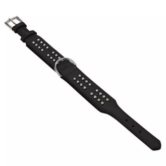 Nobby Leather Vinto Collar Кожаный ошейник для собак с заклёпками (Black L-XL)