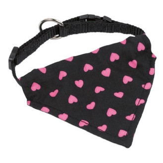 Nobby Bandana Hearts Collar Нейлоновый ошейник-бандана для собак Сердца (Pink XS-S)