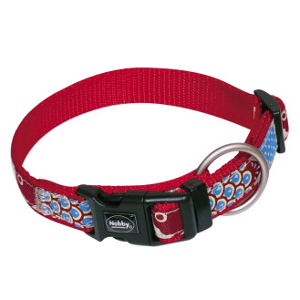 Nobby Style Collar Нейлоновый ошейник с узором для собак с классическим фастексом и плавной регулировкой (Red S-M)