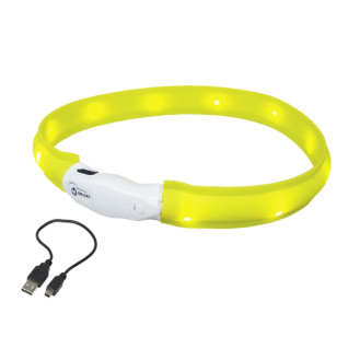 Nobby LED Visible Wide Collar Силиконовый светодиодный ошейник для длинношерстных собак (Yellow M)
