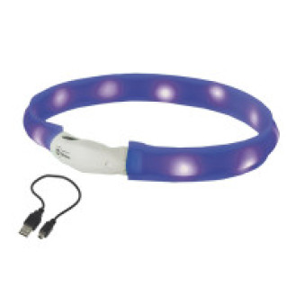 Nobby LED Visible Wide Collar Силиконовый светодиодный ошейник для длинношерстных собак (Blue S)
