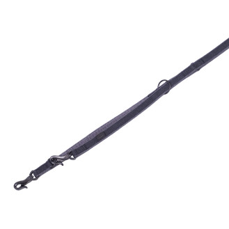 Nobby Linen Deluxe 3 in 1 Leash Усиленный поводок-перестёжка с рывковым замком для активных собак (Black XS-S)