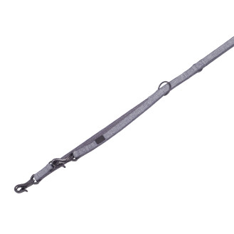 Nobby Linen Deluxe 3 in 1 Leash Усиленный поводок-перестёжка с рывковым замком для активных собак (Grey XS-S)