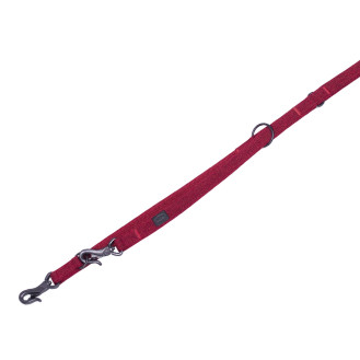 Nobby Linen Deluxe 3 in 1 Leash Усиленный поводок-перестёжка с рывковым замком для активных собак (Red M-L)