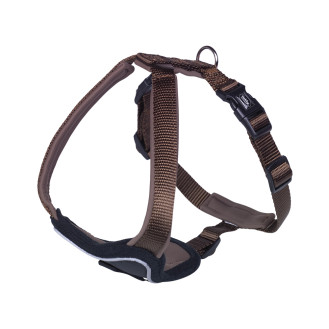 Nobby Classic Preno Y-shaped Harness Анатомическая шлея для собак с мехозащитной подкладкой и светоотражающими полосками (Brown S-M)