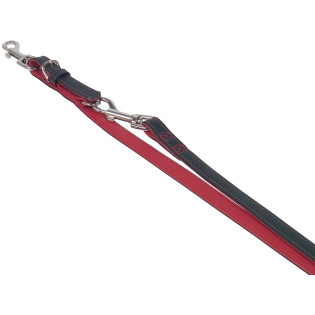 Nobby Pacific 3 in 1 Leash Шкіряний м'який повідець-перестібка з кольоровою підкладкою для собак