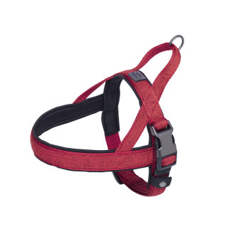 Nobby Linen Deluxe Norwegian Harness Правильная норвежская шлея для активных собак с ручкой и рывковым фастексом (Red S-M)