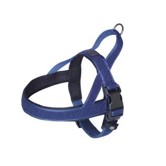 Nobby Linen Deluxe Norwegian Harness Правильная норвежская шлея для активных собак с ручкой и рывковым фастексом (Blue S-M)
